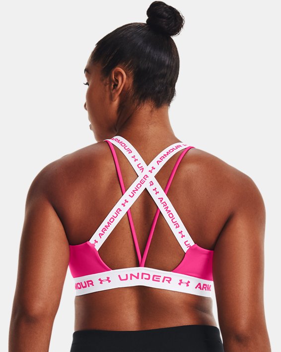 Damen UA Crossback Low Sport-BH, Pink, pdpMainDesktop image number 6